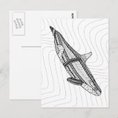 Orca Adult Coloring Briefkaart (Voorkant / Achterkant)