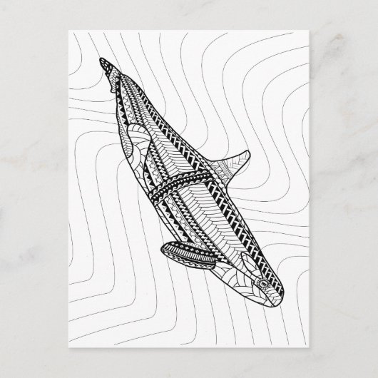 Orca Adult Coloring Briefkaart (Voorkant)