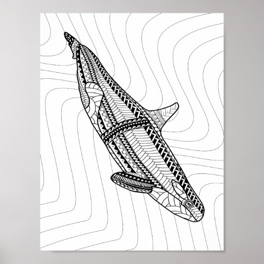Orca Adult Coloring Poster (Voorkant)