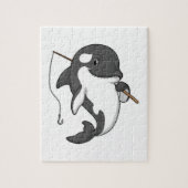 Orca als Fisher met Geviste staaf Legpuzzel (Verticaal)
