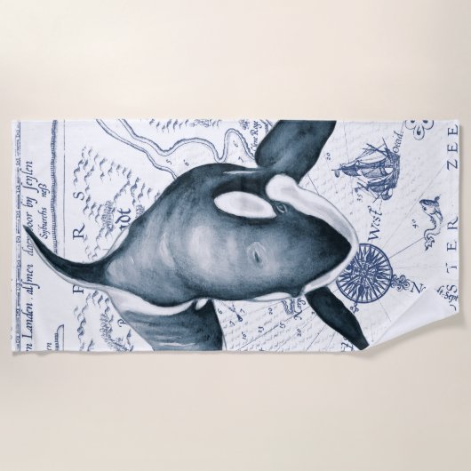 Orca Ancient Blue Strandlaken (Voorkant)