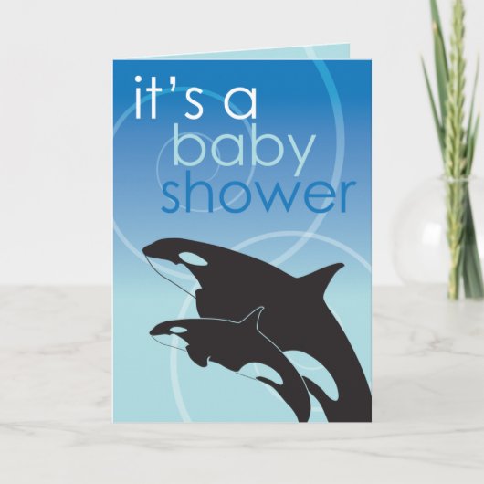 Orca Baby - Baby shower Uitnodiging (Voorkant)