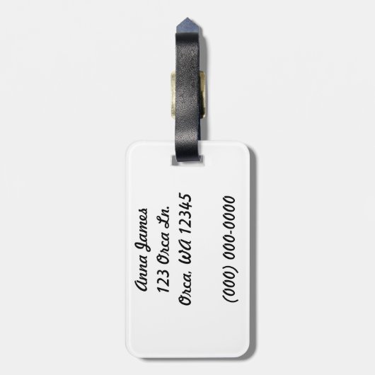 Orca Bagagelabel (Achterkant verticaal)