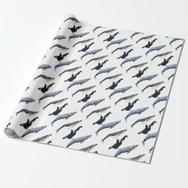 Orca, ballena jorobada y ballena gris cadeaupapier