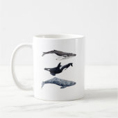 Orca, ballena jorobada y ballena gris koffiemok (Links)