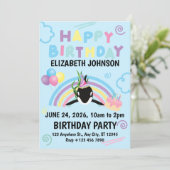 Orca Birthday Invitation in Blue Kaart (Staand voorkant)