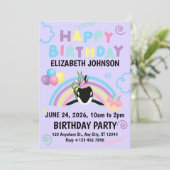 Orca Birthday Invitation in Purple Kaart (Staand voorkant)