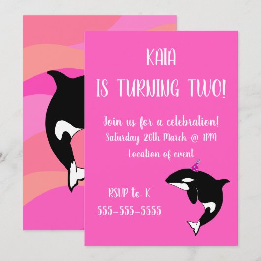 Orca Birthday Kaart (Voorkant / Achterkant)
