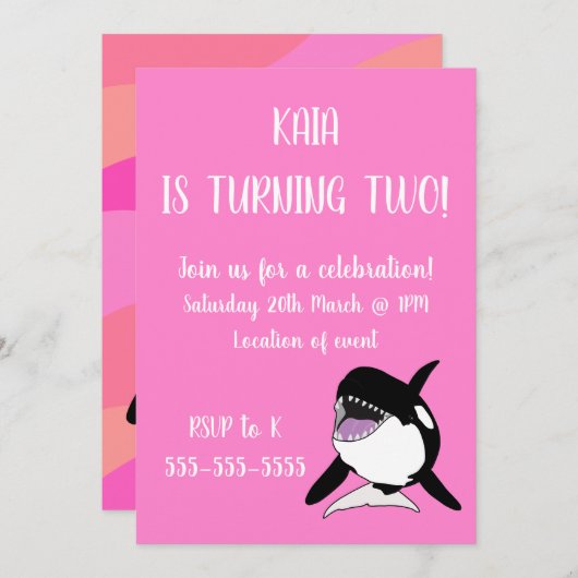 Orca Birthday Kaart (Voorkant / Achterkant)