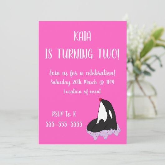 Orca Birthday Kaart (Staand voorkant)