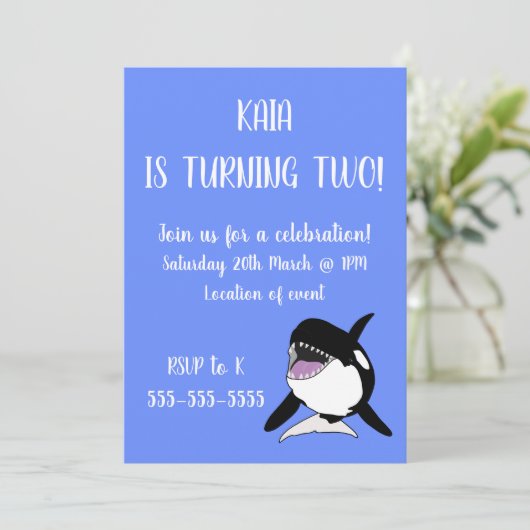 Orca Birthday Kaart (Staand voorkant)