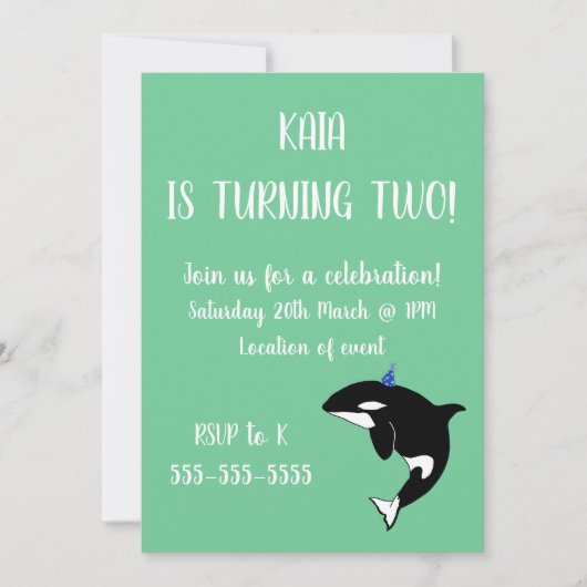 Orca Birthday Kaart (Voorkant)