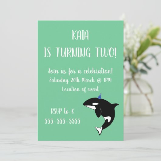 Orca Birthday Kaart (Staand voorkant)