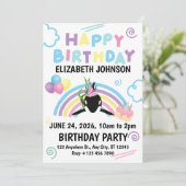 Orca Birthday Party Invitation in White Kaart (Staand voorkant)