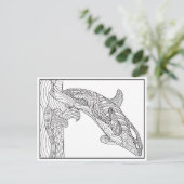 Orca Black en White Briefkaart (Staand voorkant)