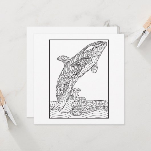 Orca Black en White Kaart (Voorkant / Achterkant in situ)