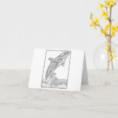 Orca Black en White Wenskaart Kaart (Gele Bloem)