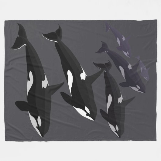 Orca Blanket Cool Killer Whale Art Fleece Blanket (Voorkant (Horizontaal))