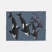 Orca Blanket Cool Killer Whale Art Fleece Blanket Deken (Voorkant (Horizontaal))