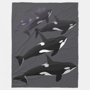 Orca Blanket Cool Killer Whale Art Fleece Blanket Deken
