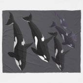Orca Blanket Cool Killer Whale Art Fleece Blanket Deken (Voorkant (Horizontaal))