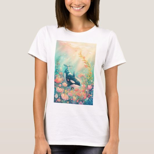 Orca Bloemenwereld T-shirt (Voorkant)