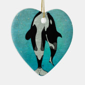 Orca Blue Keramisch Ornament (Rechts)