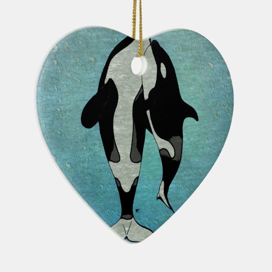 Orca Blue Keramisch Ornament (Rechts)