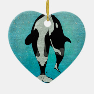 Orca Blue Keramisch Ornament