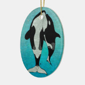 Orca Blue Keramisch Ornament (Links)