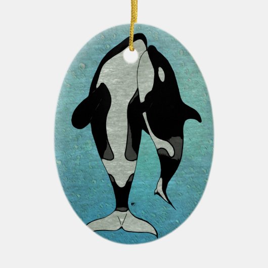 Orca Blue Keramisch Ornament (Voorkant)