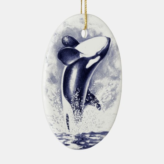 Orca Breiking Keramisch Ornament (Rechts)