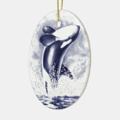 Orca Breiking Keramisch Ornament (Links)