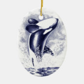 Orca Breiking Keramisch Ornament (Voorkant)