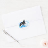 Orca Breiking Ronde Sticker (Envelop)