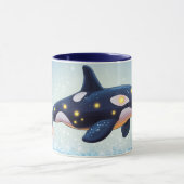 Orca Cartoon Stijl levendig Kleurrijk Cute Mok (Midden)