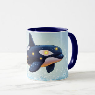 Orca Cartoon Stijl levendig Kleurrijk Cute Mok