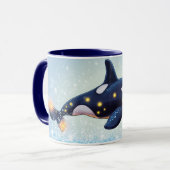 Orca Cartoon Stijl levendig Kleurrijk Cute Mok (Voorkant links)