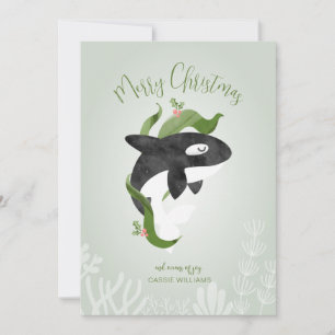 Orca Christmas Flat Holiday Kaart