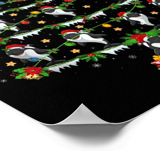 Orca Christmas Tree Lights Funny Sea Animal Orca W Poster (Hoek)