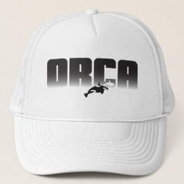 ORCA Cool Black en White Typographic Design Trucker Pet