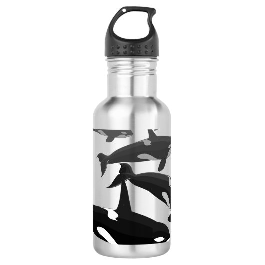Orca Custom Killer Whale Art-flessen Waterfles (Voorkant)