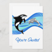 Orca & Dolphin in the Waves You've Kaart (Voorkant / Achterkant)