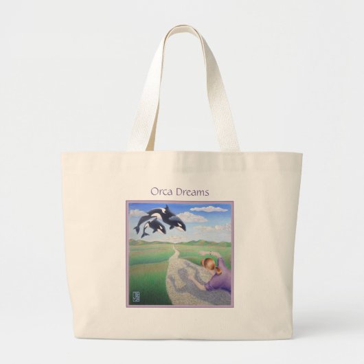 Orca Dreams "Het is ook mijn planeet!" Grote Tote Bag (Voorkant)