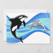 Orca en Dolphin in the Waves Kaart (Voorkant)