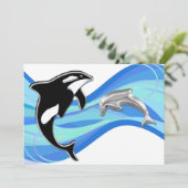 Orca en Dolphin in the Waves Kaart (Staand voorkant)