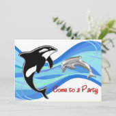 Orca en Dolphin in the Waves Kaart (Staand voorkant)