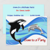 Orca en Dolphin in the Waves Kaart (Voorkant / Achterkant)