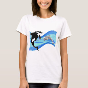 Orca en Dolphin in the Waves T-shirt