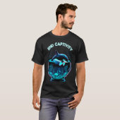 Orca End Captivity Free The Orcas Marine Protectio T-shirt (Voorkant volledig)